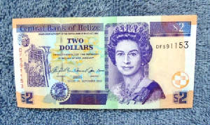 Belizean Two Dollar Bill